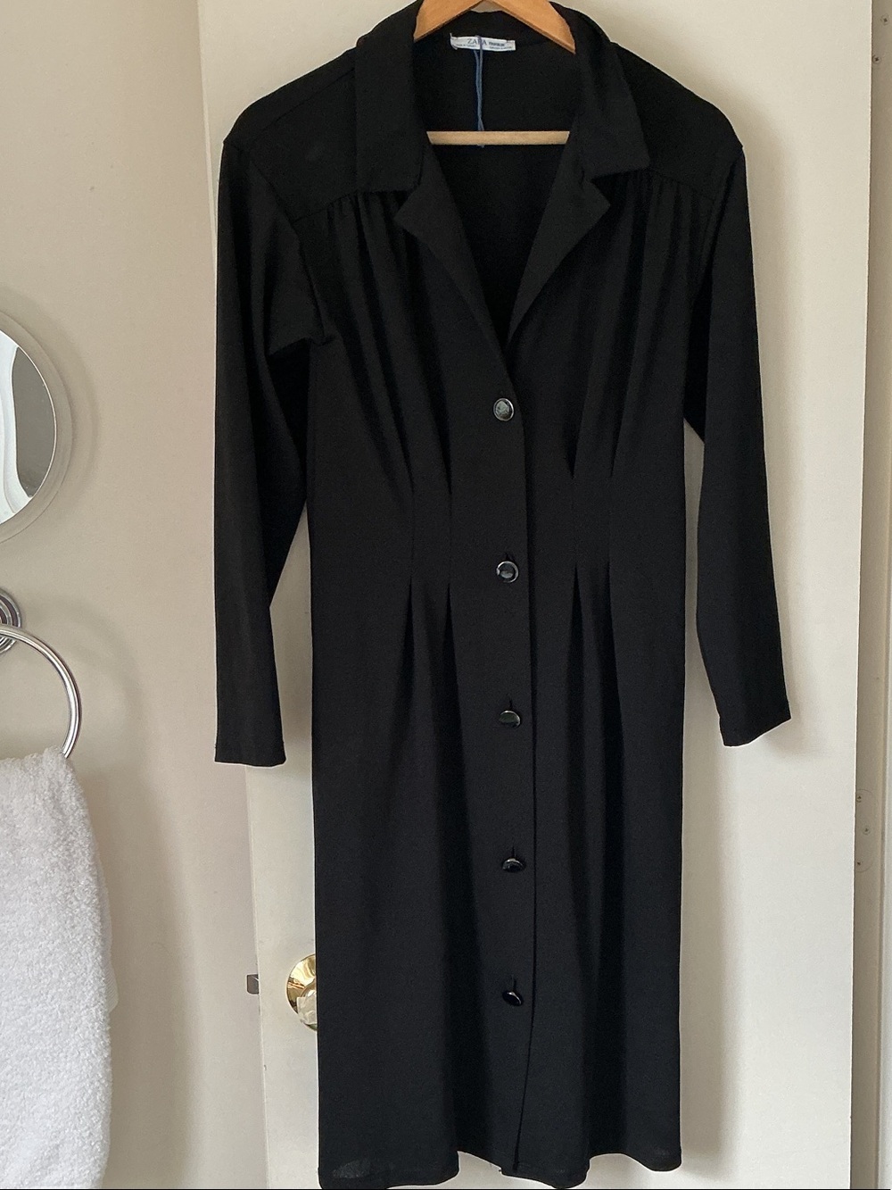 ZARA Classic Black Button-Front Women’s Dress